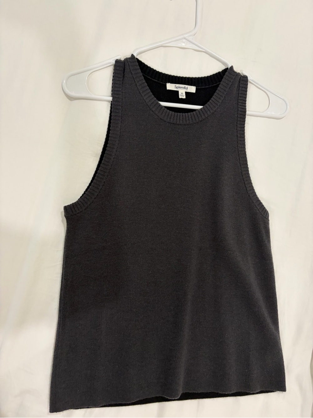 Splendid Charcoal Ribbed Tank Top